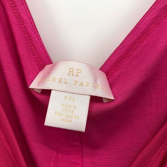 NEW Rachel Parcell Ruched Midi Dress Bodycon Long Sleeve Pink Barbiecore Sz XXL - Picture 6 of 8